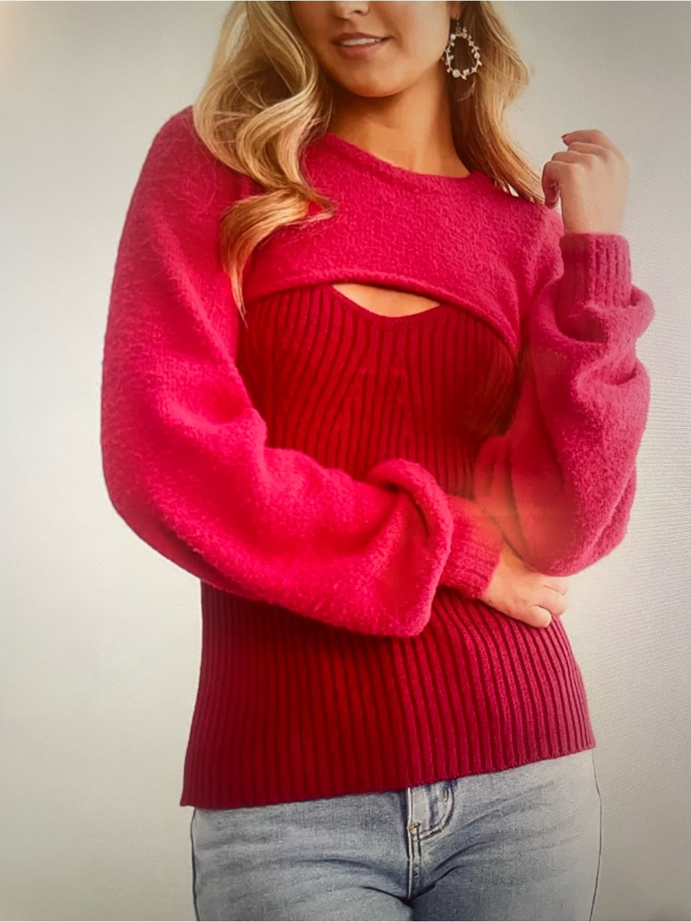 Willow and Root Fuchsia Sweater Shrug Combo
